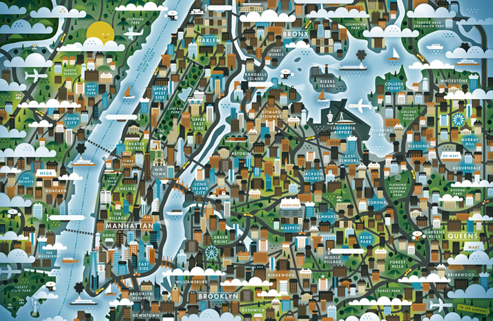 品牌設計公司設計的漫畫城市地圖